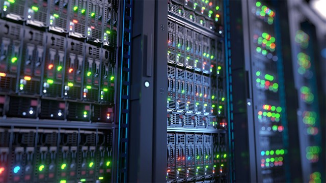 Close-up image of servers in a server room.