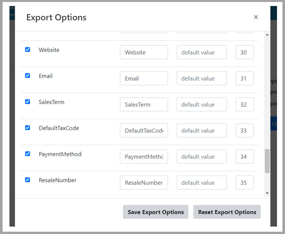 Transaction Pro Exporter set up screen