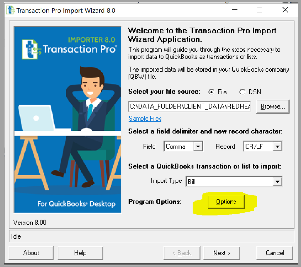 Welcom to the Transaction Pro Import Wizard Application