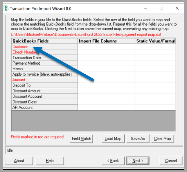 Transaction Pro Importer for QuickBooks Desktop importing using command codes.
