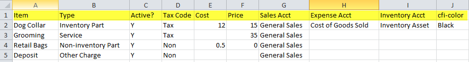 Excel File for QuickBooks Import