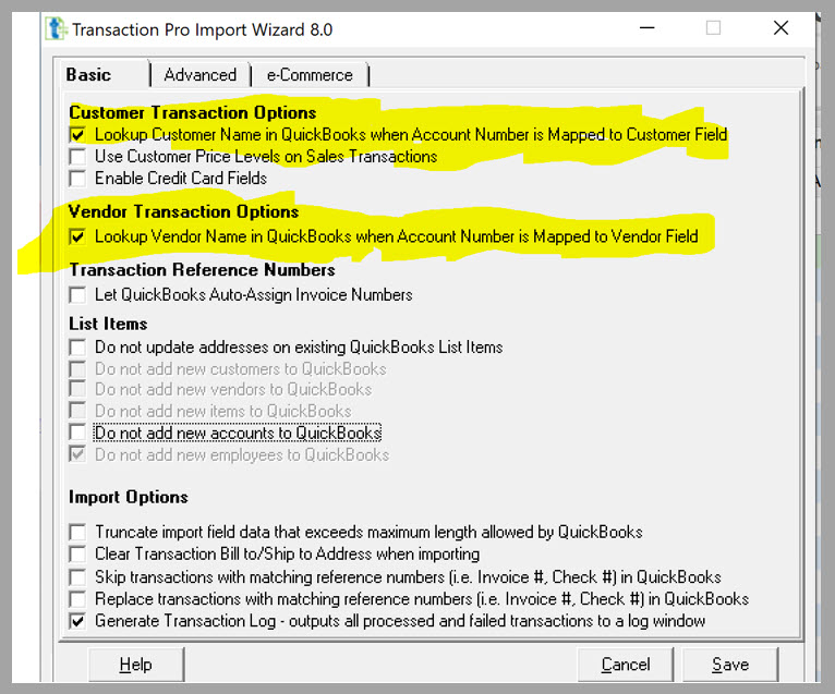 Customer and Vendor Looup fields in Transaction Pro