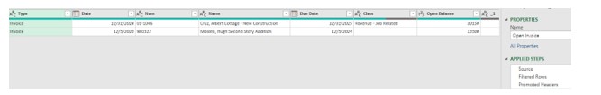 Data Wrangler simple report with power query