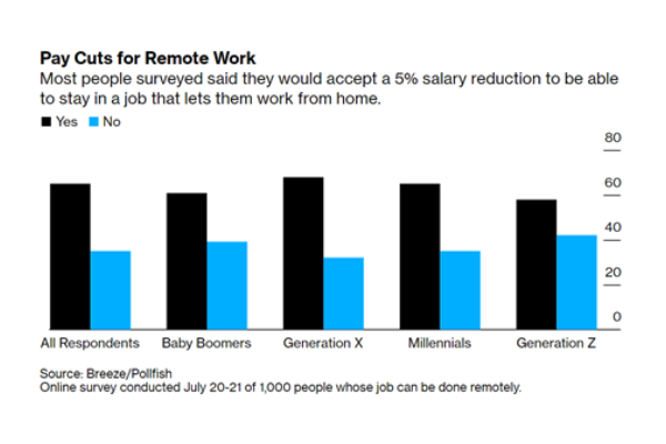 accounting blog asks if you would take a pay cut to wfh