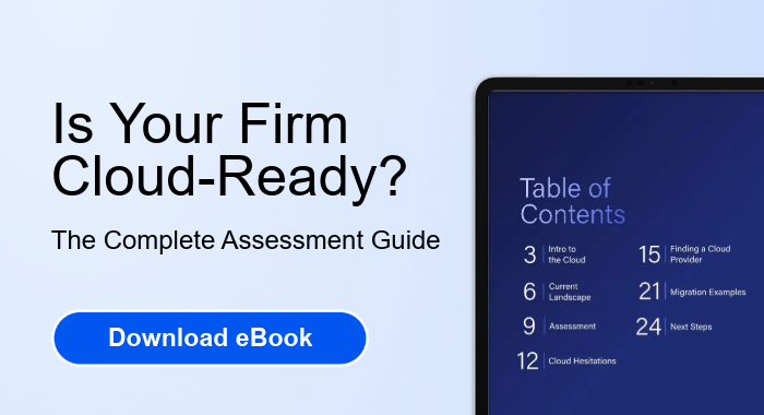 Ad promoting the complete assessment guide for cloud migration.