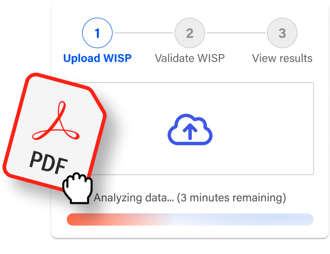 PDF file being uploaded to WISP analyzer
