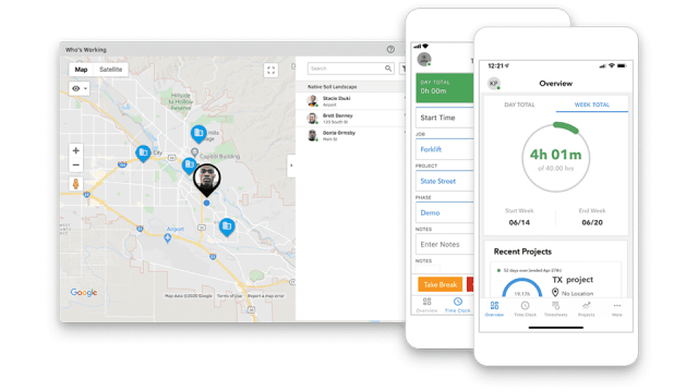 Image of QuickBooks Time for web and mobile.