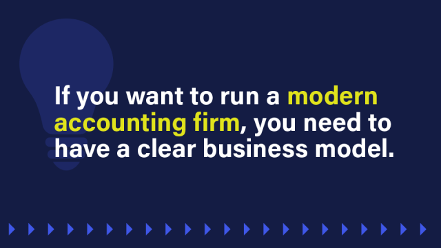 An image with a pull quote that reads: If you want to run a modern accounting firm, you need to have a clear business model.