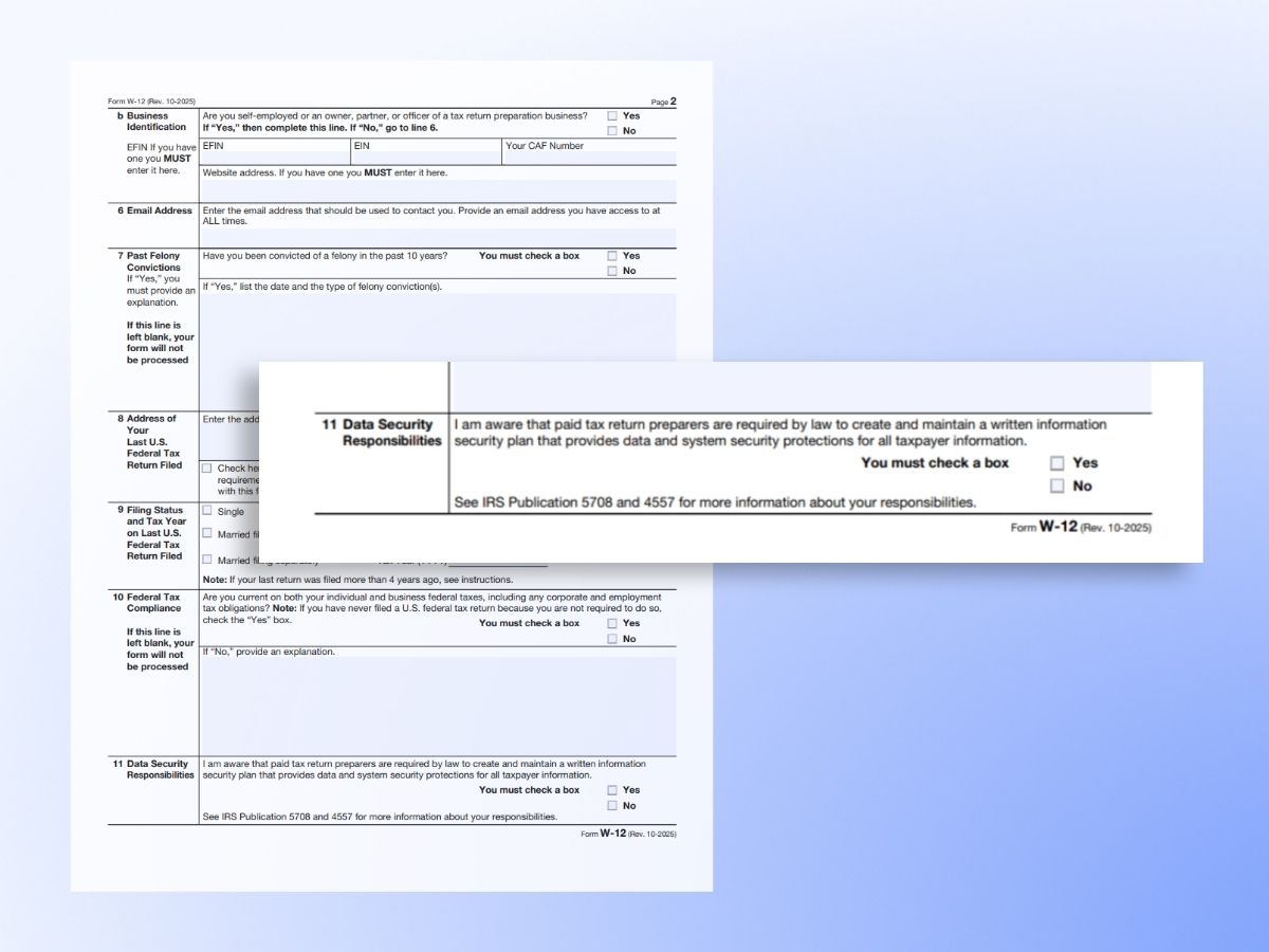 Image of Form W-12 Revised October 2025