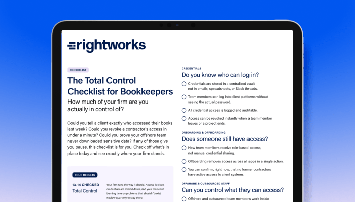 Bookkeeper control checklist
