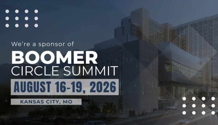 Rightworks sponsorship announcement for Boomer Circle Summit in Kansas City, MO, August 16-19, 2026.