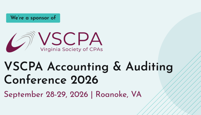 Rightworks sponsorship announcement for VSCPA conference on September 28-29, 2026, in Roanoke, VA.