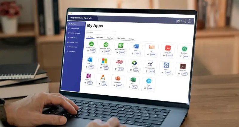Laptop screen showing app dashboard